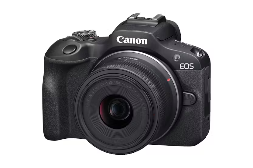 Canon EOS R100 + RF-S 18-45mm IS STM Lens + RF-S 55-210mm IS STM Lens Mirrorless Camera | Black