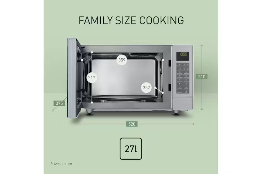Panasonic | Combination Microwave | Chrome | 27 Litres | MICR09W