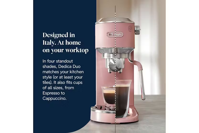 Delonghi Dedica Duo Coffee Machine | EC890.PK | Pink