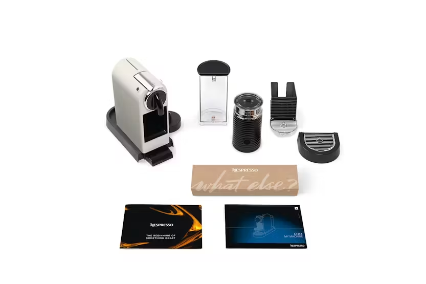 Nespresso Citiz Coffee Machine with Aeroccino Milk Frother by De'Longhi | EN267.WAE | White