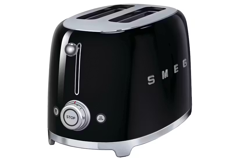 Smeg 50's Retro Style Aesthetic 2 Slice Toaster | TSF01BLUK | Black