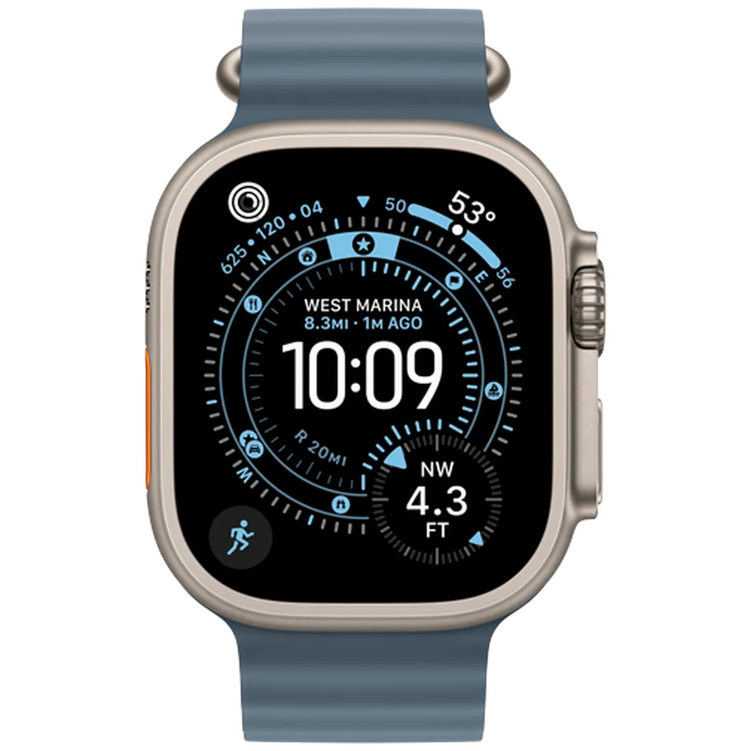 Apple Watch Ultra 3 49mm Titanium (Blue Rubber Strap)