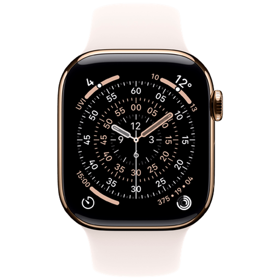 Apple Watch Series 11 42mm 5G Gold Titanium (Light Pink Rubber Strap S/M)