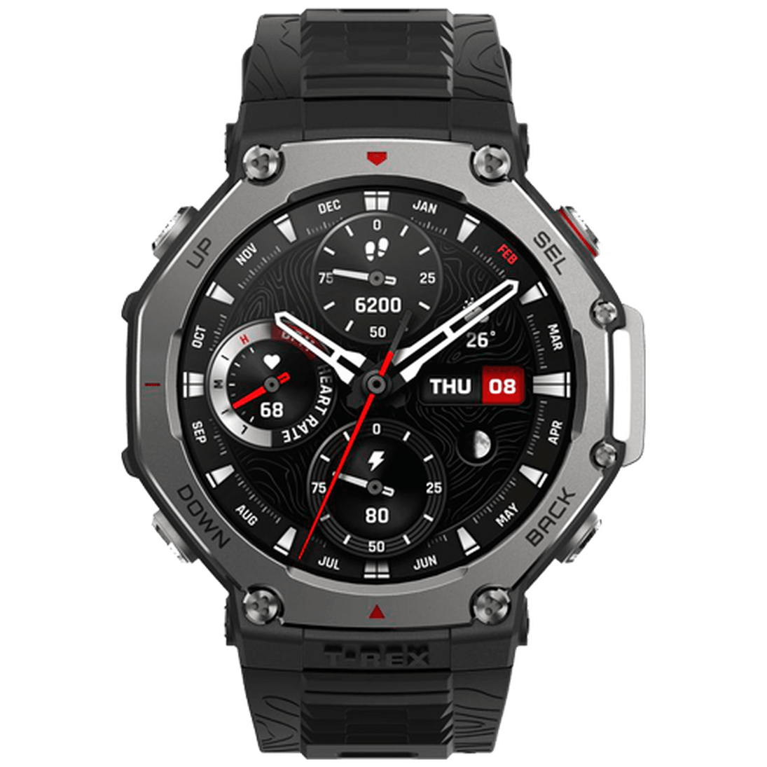 Amazfit T-Rex 3 Grey (Black Silicone Strap)
