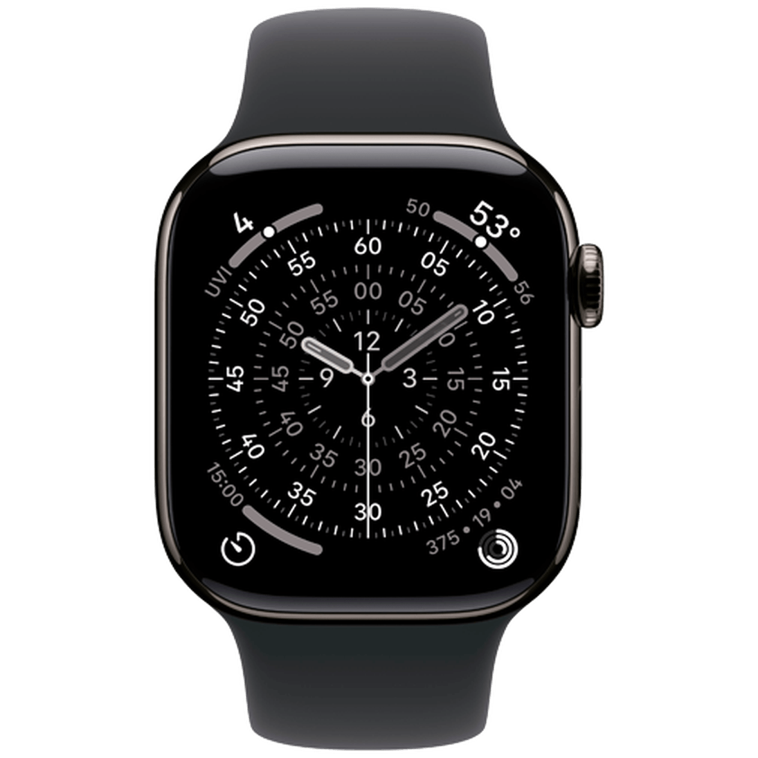 Apple Watch Series 11 42mm 5G Leisteen Titanium (Black Rubber Strap S/M)