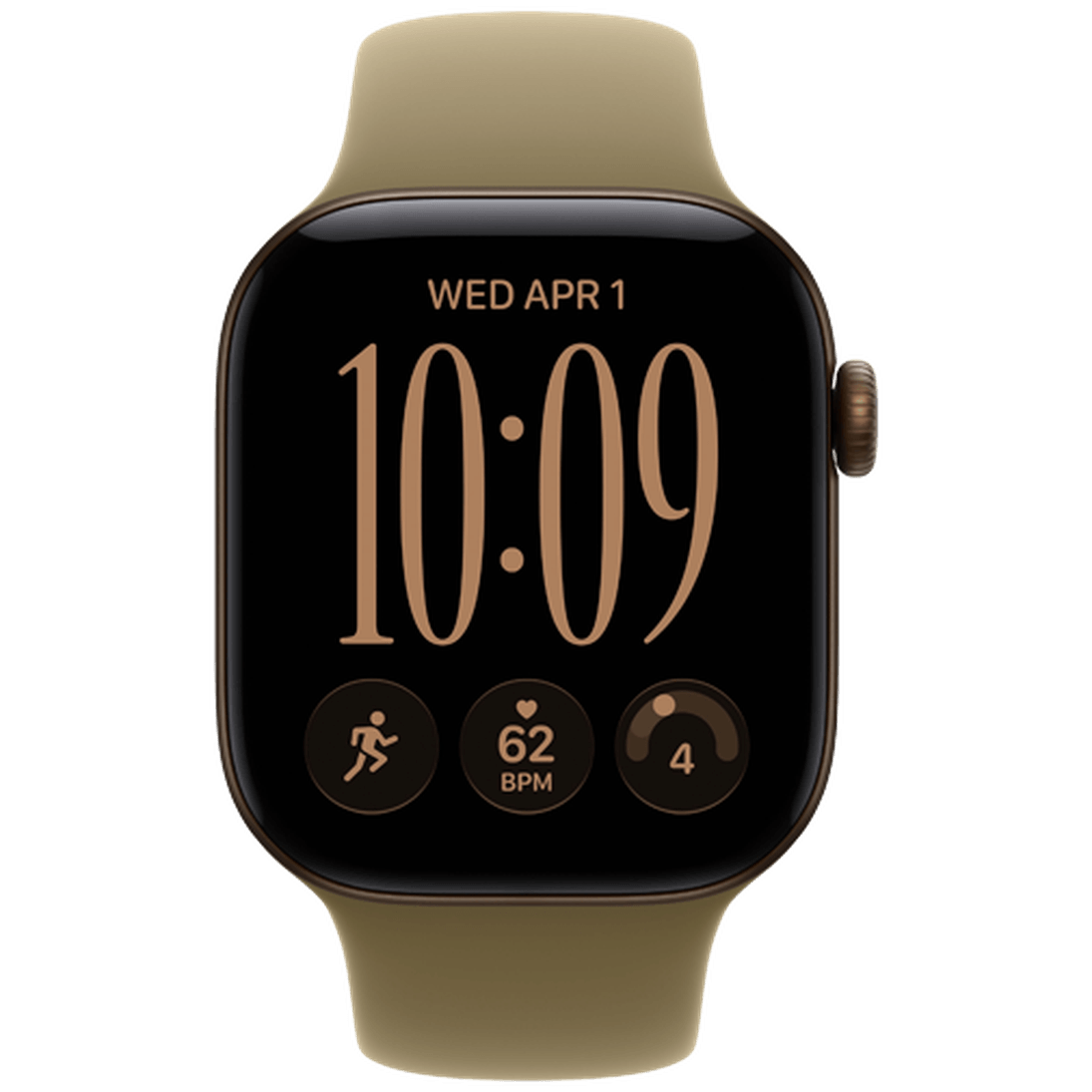 Apple Watch Series 12 42mm Bronze (Donkergroene Rubber Strap M/L)