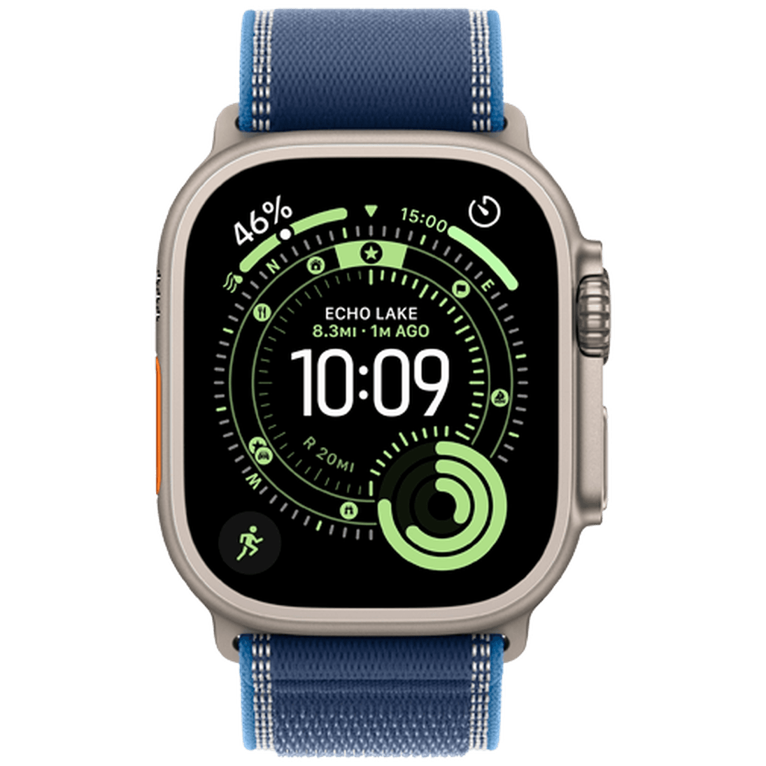Apple Watch Ultra 3 49mm Titanium (Blue Fabric Strap M/L)