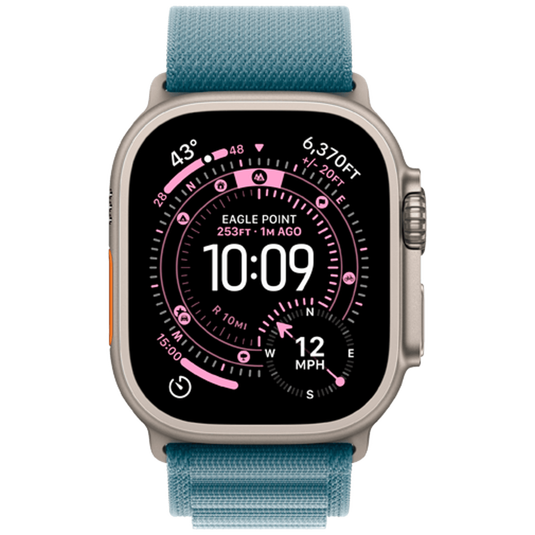 Apple Watch Ultra 3 49mm Titanium (Blue Nylon Strap M)