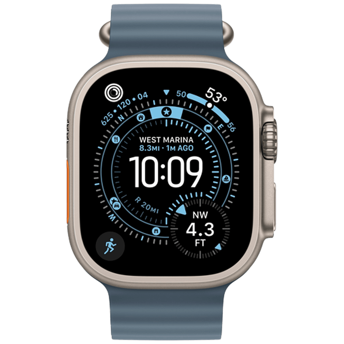Apple Watch Ultra 3 49mm Titanium (Blue Rubber Strap)