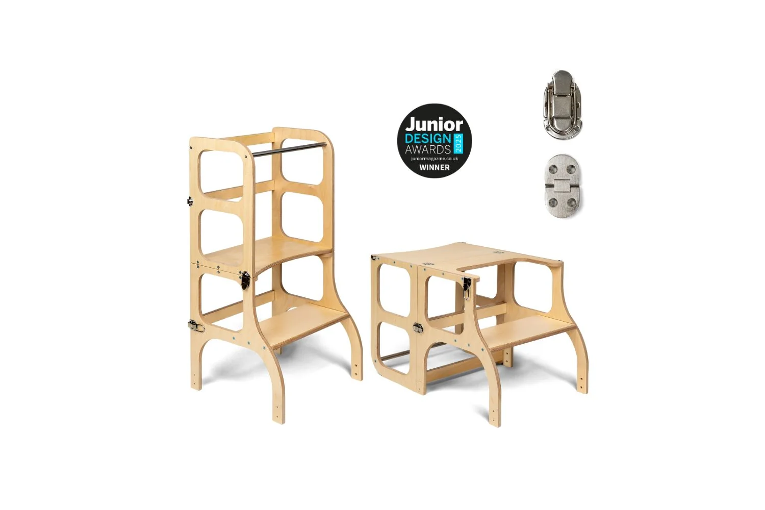 Ette Tete Helper Tower Table Stepnsit Wooden Silver Clasps Extra Support | Helper Tower | Baltic Birch Plywood