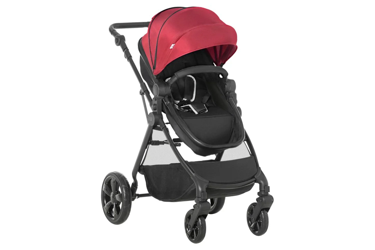 Homcom 2-in-1 Foldable Baby Stroller Pram with Reversible Seat | Red/Black