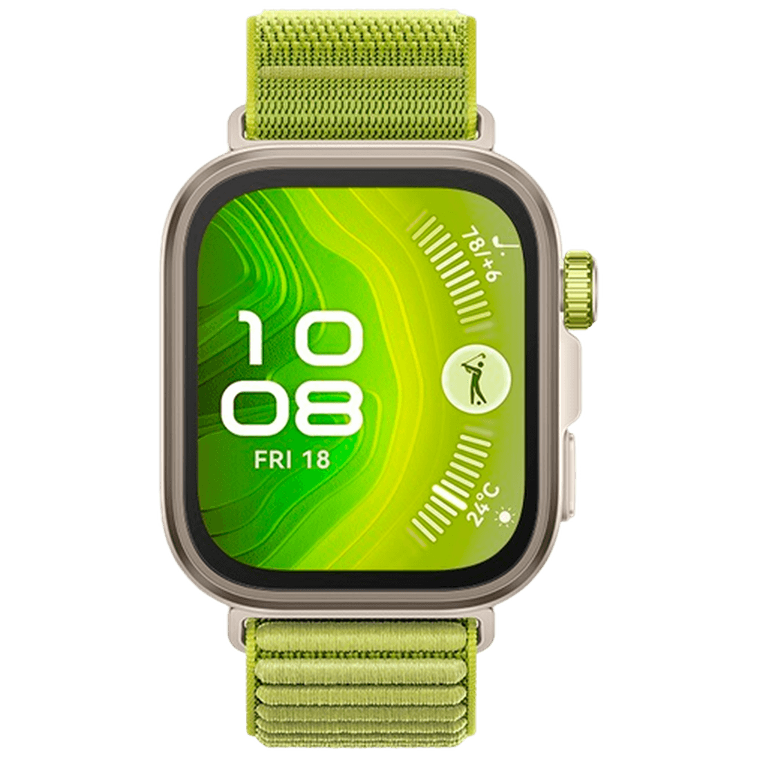 Huawei Watch Fit 4 Pro Gold (Green Nylon Strap)
