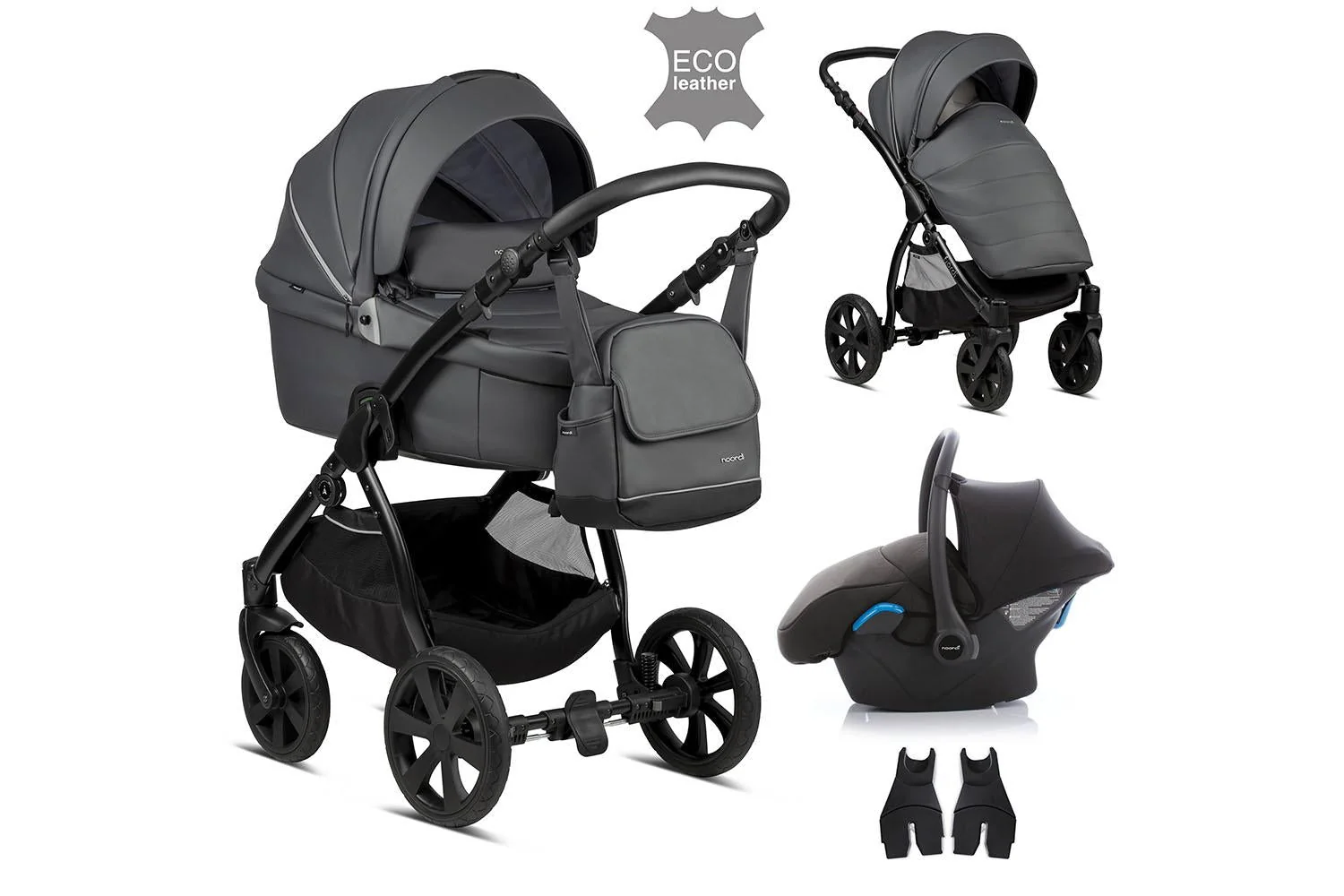 Noordi Fjordi 3-in-1 Travel System Leather | Shadow Grey