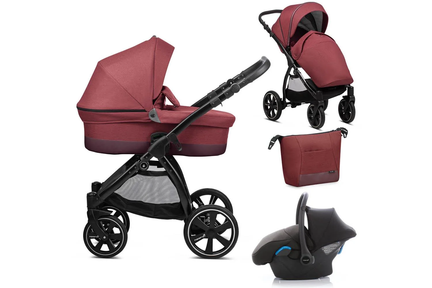 Noordi Sole Go 3-in-1 Travel System | Garnet