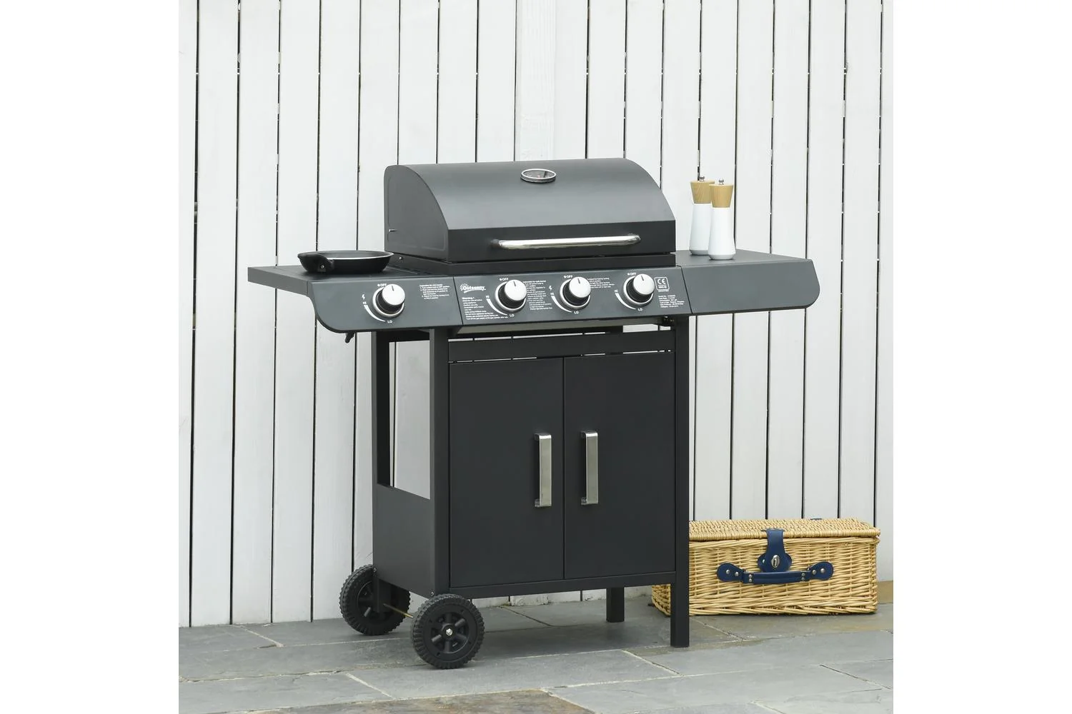 Outsunny Deluxe Gas Barbecue Grill | Black