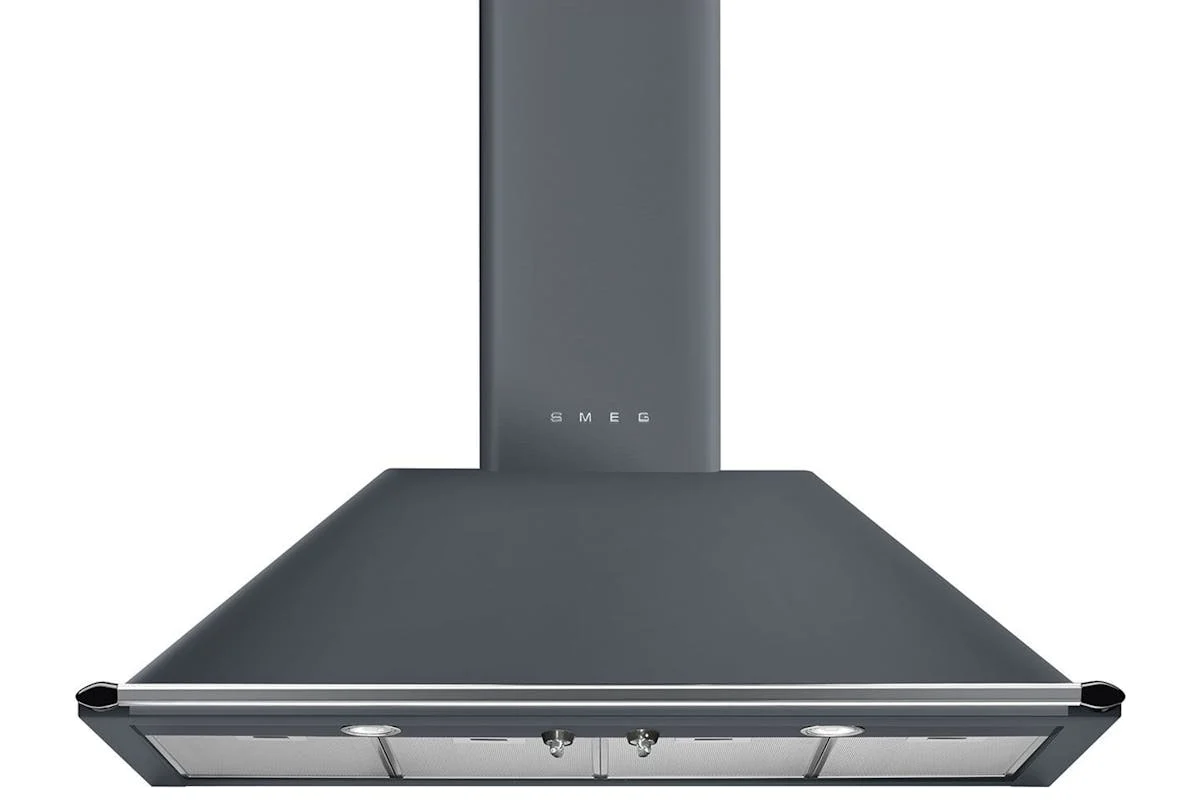 Smeg 110cm Victoria Chimney Cooker Hood | Slate Grey