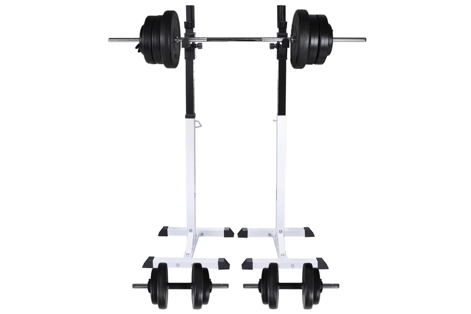 Vidaxl 275349 Barbell Squat Rack With Barbell And Dumbbell Set 60.5 Kg