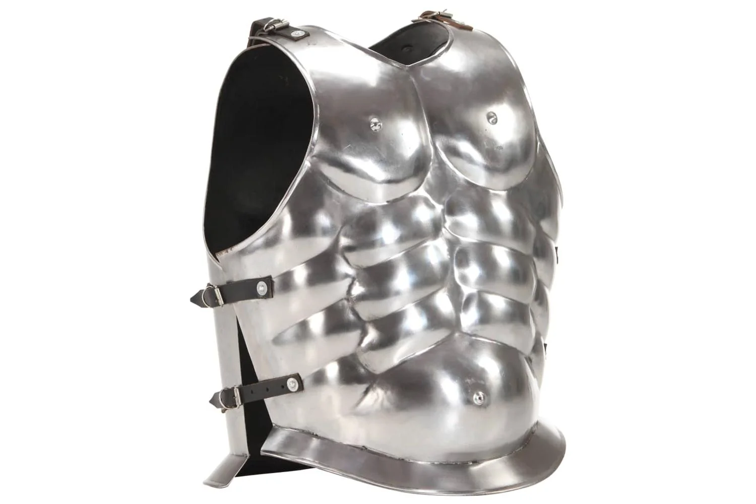Vidaxl 286209 Roman Soldier Body Armour Cuirass Replica Larp Silver Steel