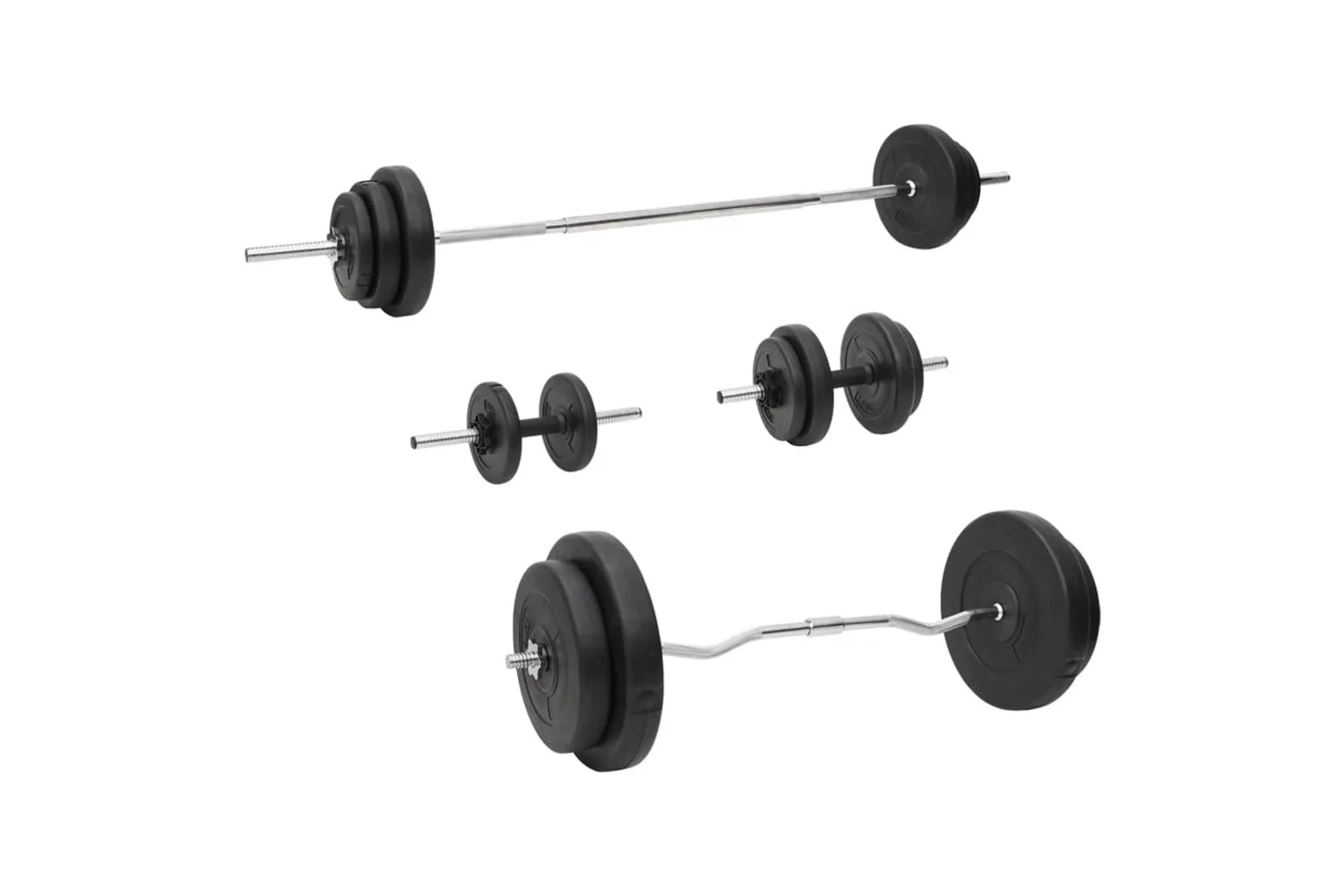 Vidaxl 3145029 Barbell And Dumbbell With Plates Set 90 Kg