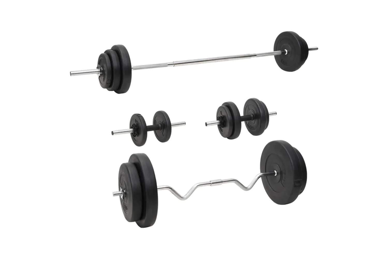 Vidaxl 3145030 Barbell And Dumbbell With Plates Set 90 Kg