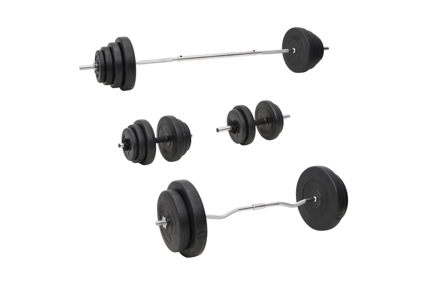 Vidaxl 3145031 Barbell And Dumbbell With Plates Set 120 Kg