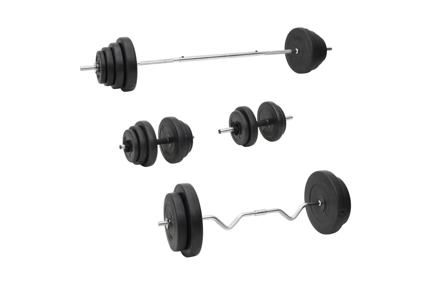 Vidaxl 3145032 Barbell And Dumbbell With Plates Set 120 Kg