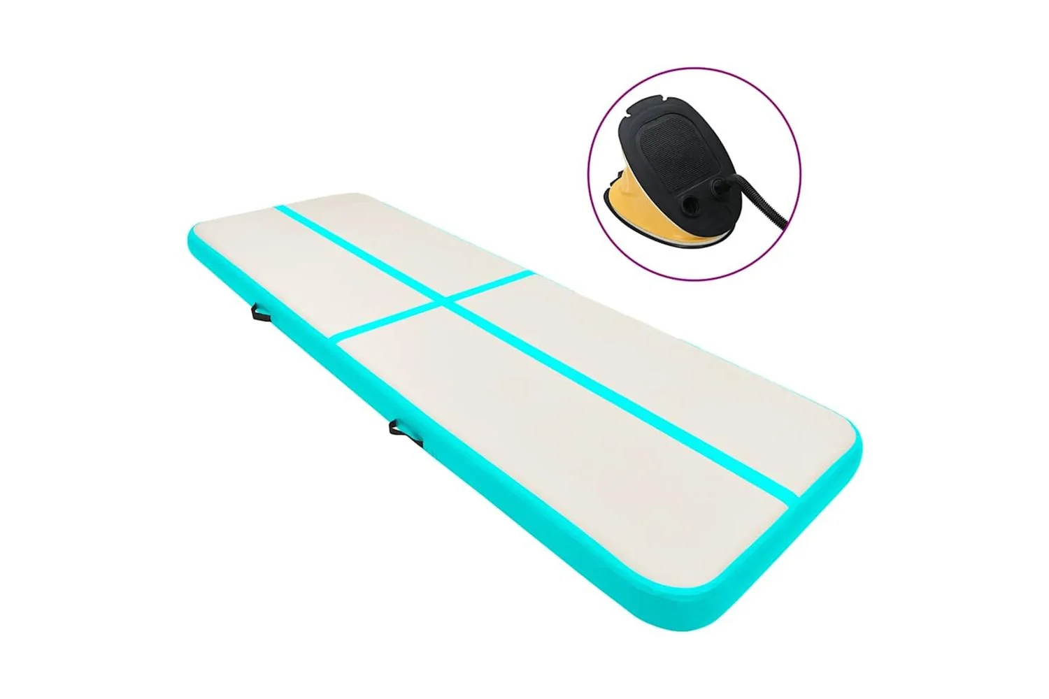 vidaXL 92690 Inflatable Gymnastics Mat With Pump 700x100x20cm Pvc Green