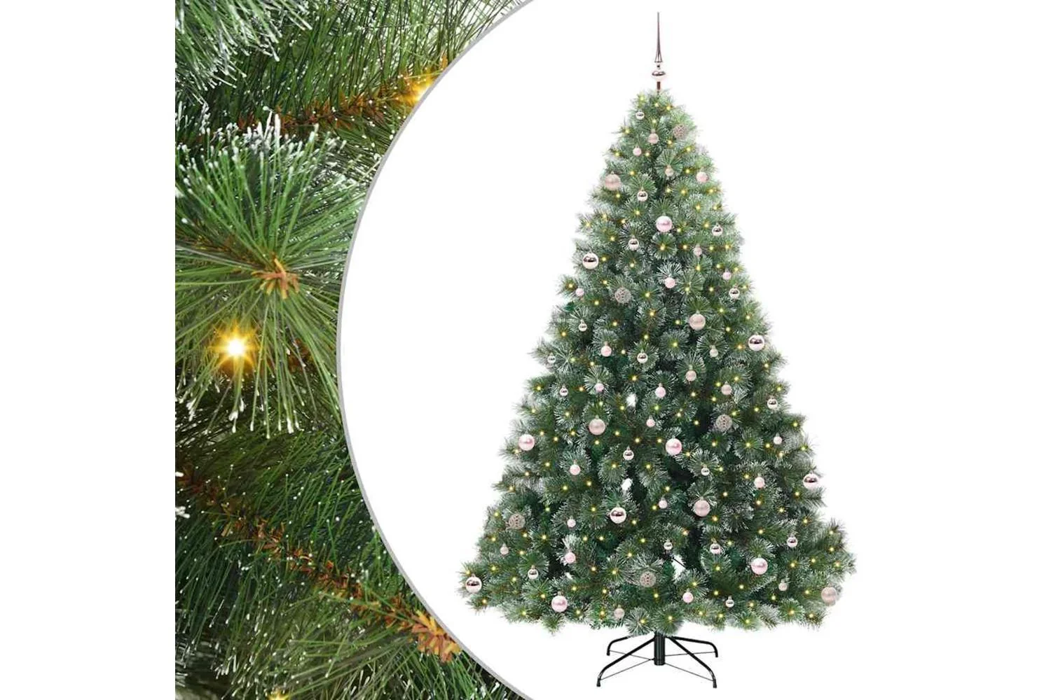 Vidaxl Artificial Christmas Tree With 300 Leds Green 240 Cm Pe And Pvc