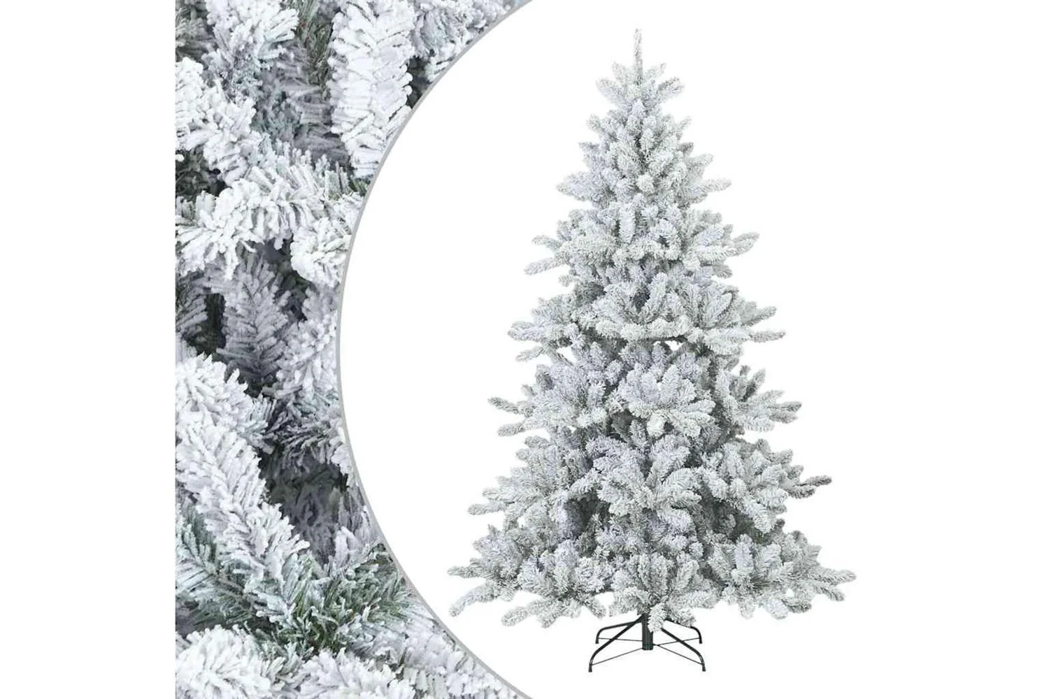 Vidaxl Artificial Hinged Christmas Tree Snow Flocked White 240 Cm