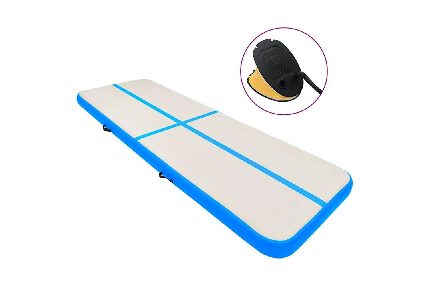 Vidaxl Inflatable Gymnastics Mat With Pump 800x100x15 Cm Pvc Blue