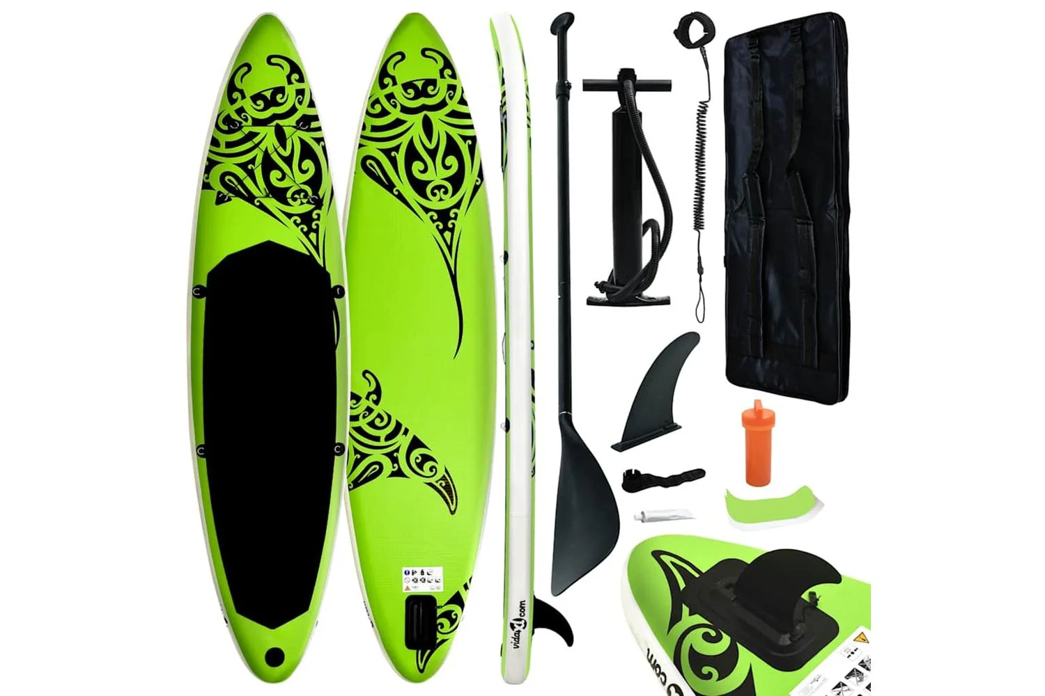 Vidaxl Inflatable Stand Up Paddleboard Set 305x76x15 Cm Green