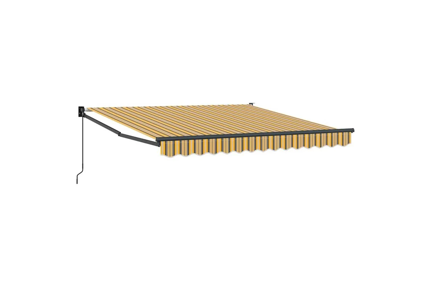 Vidaxl Retractable Awning Yellow And Grey And White 350 X 250 Cm